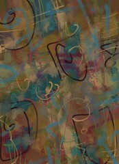 Abstract image for printing. Picture for modern interiors. The picture is painted by hand on a tablet. © neurostructure