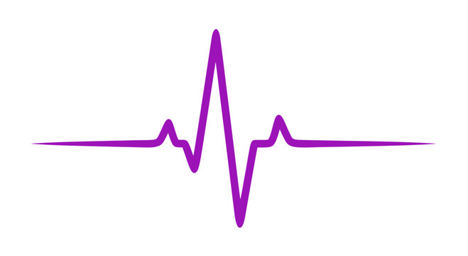 Abstract Purple EKG Line Pulse Symbol on White Background Representing Medical concepts