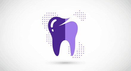 Obraz premium Abstract Tooth Icon Representing Dental Health and Modern Dentistry Treatment