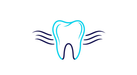 Obraz premium Abstract Tooth Symbolizing Dental Care With Wing-Like Elements for Health and Beauty