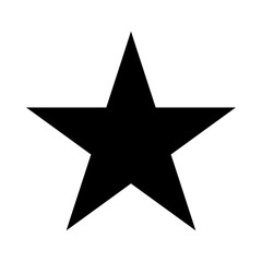 Fototapeta premium Black star icon and favorite symbol silhouette isolated on white background for rating system and quality ranking digital design