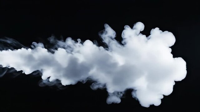 Abstract Cloud-like Vapor Trail: The image features a captivating trail of vapor, resembling a cloud, against a dark backdrop, creating an abstract and intriguing visual.