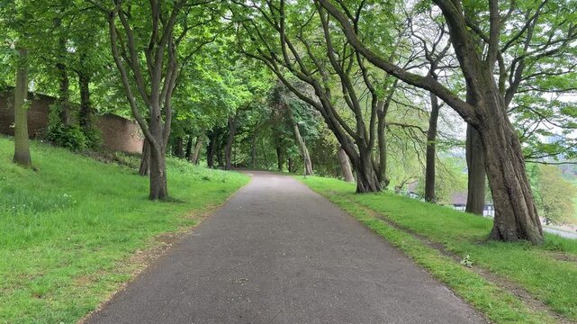 View of Forest Recreation Ground in Nottingham, a large open park near Forest Fields, Mapperley Park, Arboretum, and Hyson Green in the East Midlands, England.