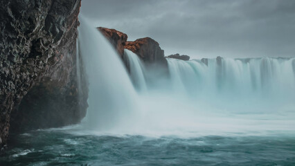 waterfall on the rocks © Wahyu