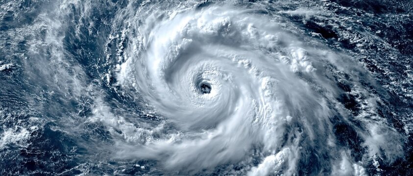 This powerful hurricane, captured by satellite, demonstrates the destructive force of nature and will provide a striking backdrop for reports on meteorology, natural disasters and global warming.