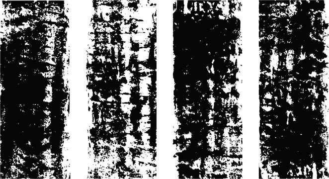 Grunge vertical texture stripes with distressed worn black and white abstract patterns for background design