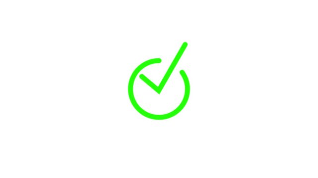 Circle Stroke Check Mark Symbol Animation Motion, Stroke Circle Check Mark Icon Simple Animation icon