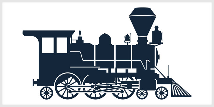 Vintage Steam Locomotive Silhouette