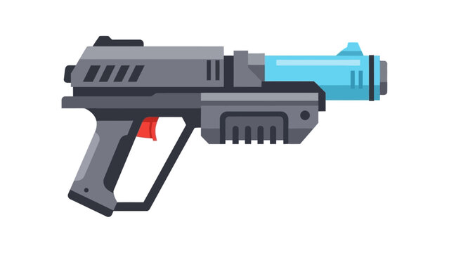 Futuristic Sci-Fi Raygun Weapon - Flat Design