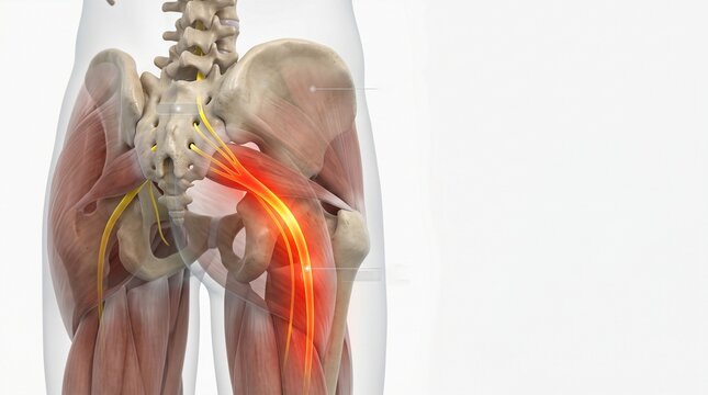 Sciatic nerve pain illustration