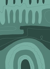 Abstract image for printing. Picture for modern interiors. The picture is painted by hand on a tablet. © neurostructure