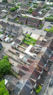 Aerial Drone Camera Footage of Historical Swindon City of England United Kingdom. 
