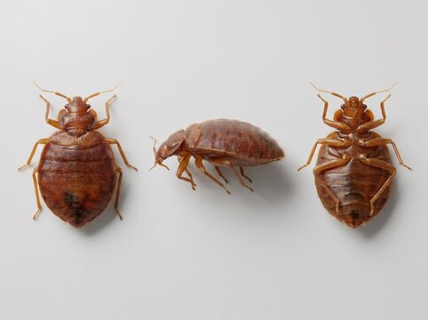 three bed bugs dorsal lateral ventral views pest inspection entomology