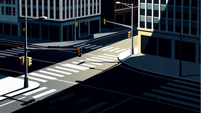 City Street Intersection Crosswalk Detail.