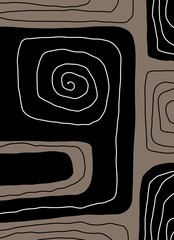 Abstract image for printing. Picture for modern interiors. The picture is painted by hand on a tablet. © neurostructure