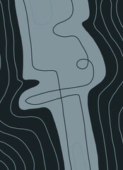 Abstract image for printing. Picture for modern interiors. The picture is painted by hand on a tablet. © neurostructure