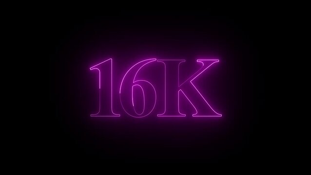 Glowing neon open 16k, flower, like, comment, sign on black background for business night design 4k video