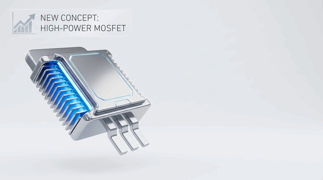 high power mosfet transistor isolated on white for advanced electronics design