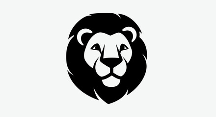 Lion head silhouette on white © Yoamn