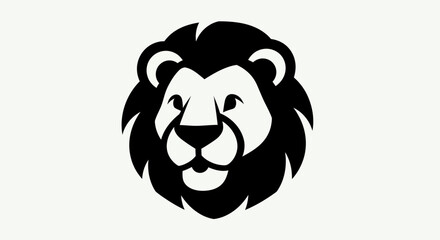 Lion head silhouette on white background © Yoamn