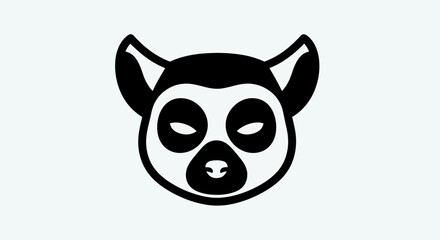 Minimalist lemur icon on white background © Yoamn