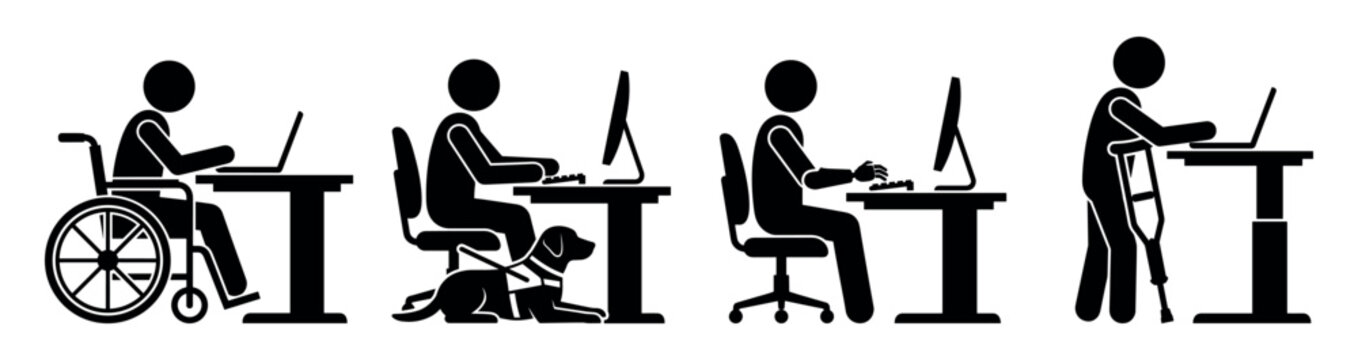 Diverse workers using computers representing accessibility and inclusion