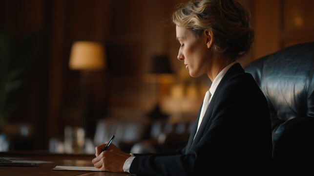 court reporter transcribing deposition in attorney conference room, stenography machine fingers flying, legal team across mahogany table, law firm interior, official record creation legal profession