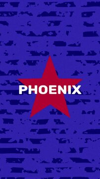 Phoenix text - United States USA Colors Effect Glitch