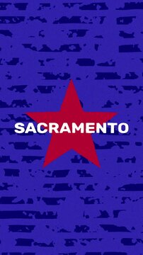 Sacramento text - United States USA Colors Effect Glitch