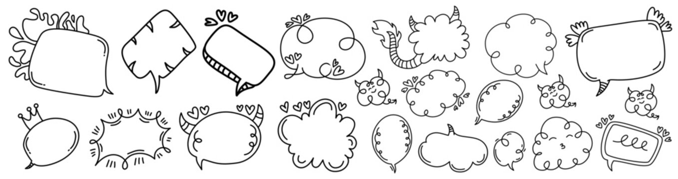 Hand drawn clouds for cute message bubbles