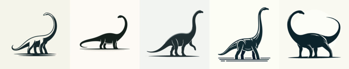Brachiosaurus Silhouette Vector Illustration © Fajar
