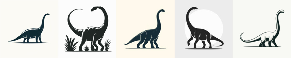 Brachiosaurus Silhouette Vector Illustration © Fajar
