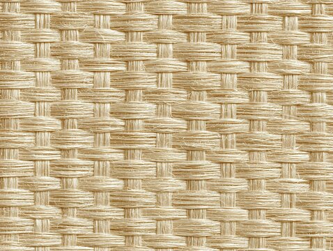 Natural Raffia Woven Fiber Texture, Light Rustic Summer Craft Background
