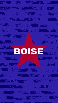 Boise text - United States USA Colors Effect Glitch