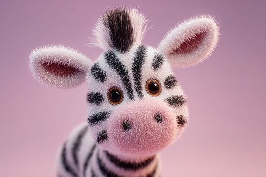 toy zebra on a pink background