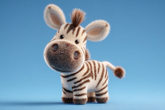 white zebra on blue background
