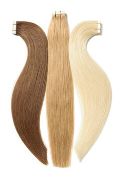 various colors of straight tape in human hair extensions