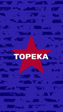 Topeka text - United States USA Colors Effect Glitch