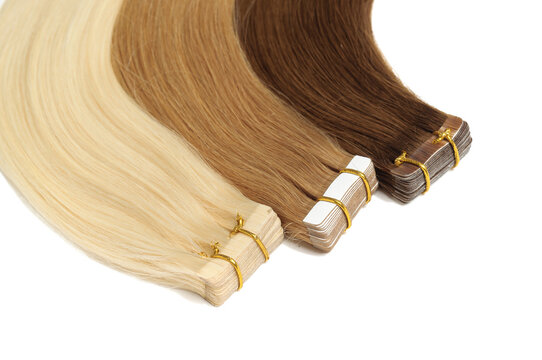 various colors of straight tape in human hair extensions