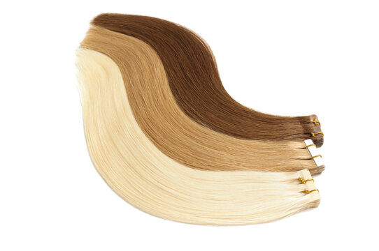 various colors of straight tape in human hair extensions