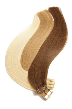 various colors of straight tape in human hair extensions