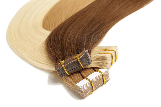 various colors of straight tape in human hair extensions