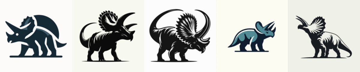 Pentaceratops Silhouette Vector Illustration © Fajar