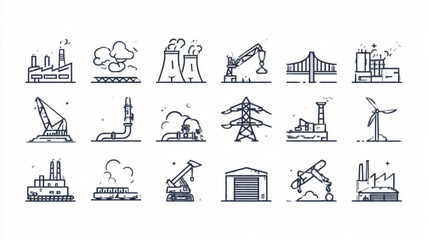 Industrial icons and symbols collection. © Payah