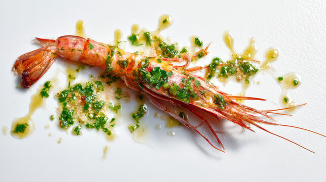grilled carabineros prawns with garlic and parsley oil