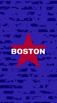 Boston text - United States USA Colors Effect Glitch