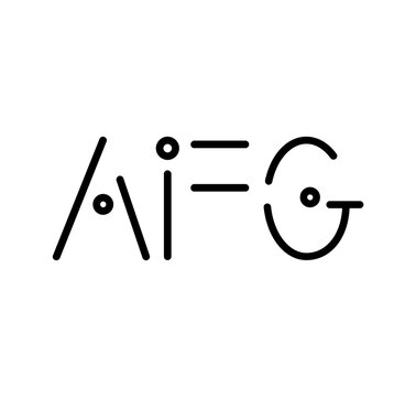 AFG initial letters black colored with modern font