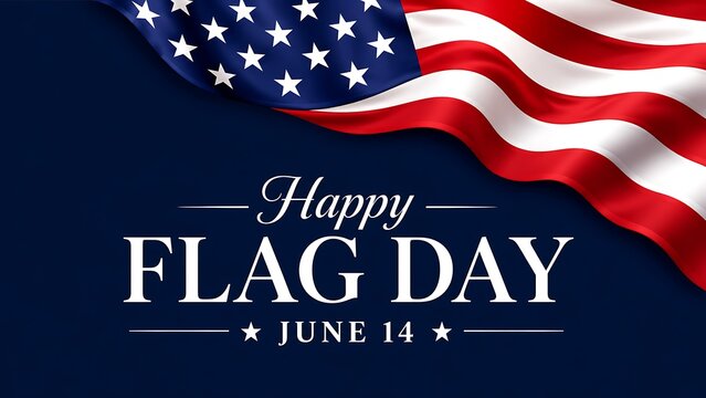 Happy flag day june 14 with american flag and stars united states national hol