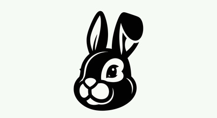 Obraz premium Rabbit head silhouette design
