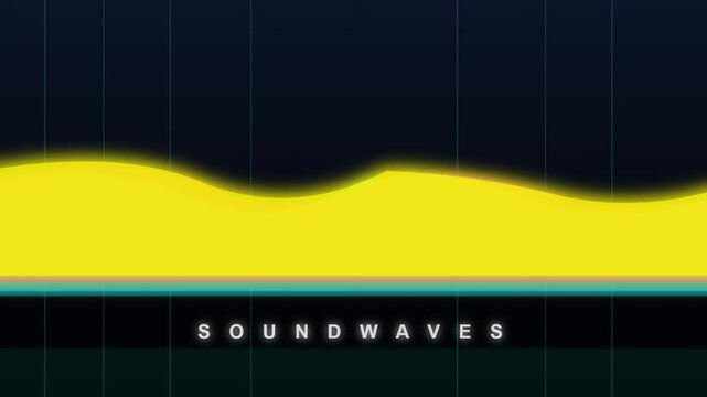 Abstract yellow soundwave animation on dark background Looping animation video